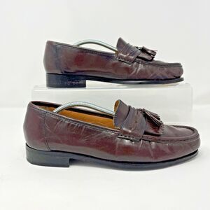 Nunn Bush Mens Dress Shoes Brown Leather Upper & Sole Size 8-1/2M Tassels Loafer